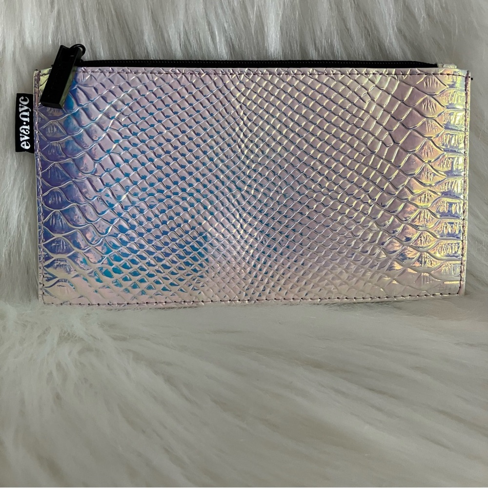 Eva NYC Iridescent Snake Print Cosmetic / Pencil Case